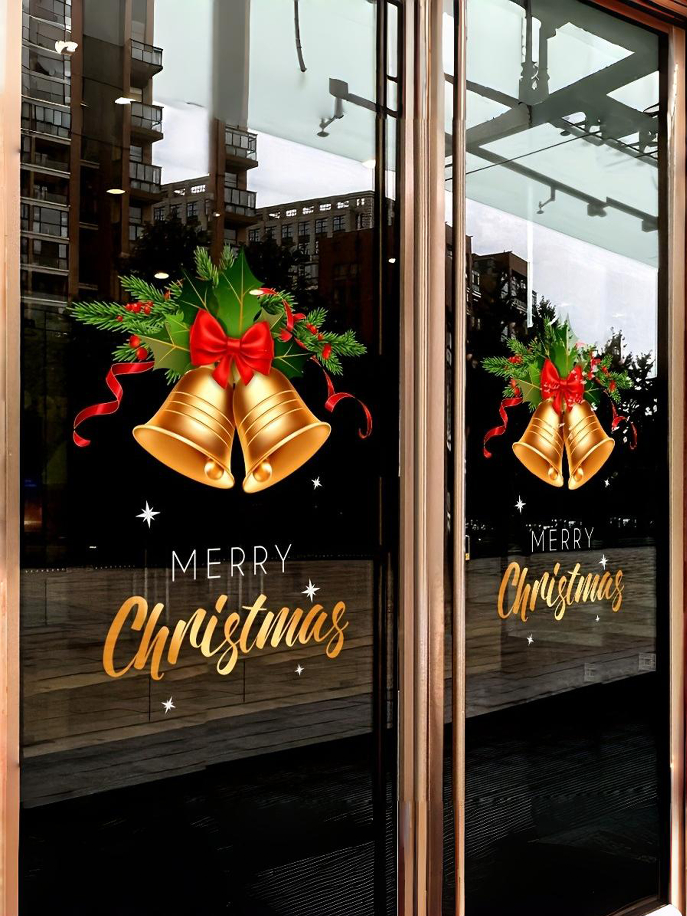 Custom Christmas Bell Window Stickers
